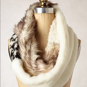 Anthropologie mixed fur infinity scarf